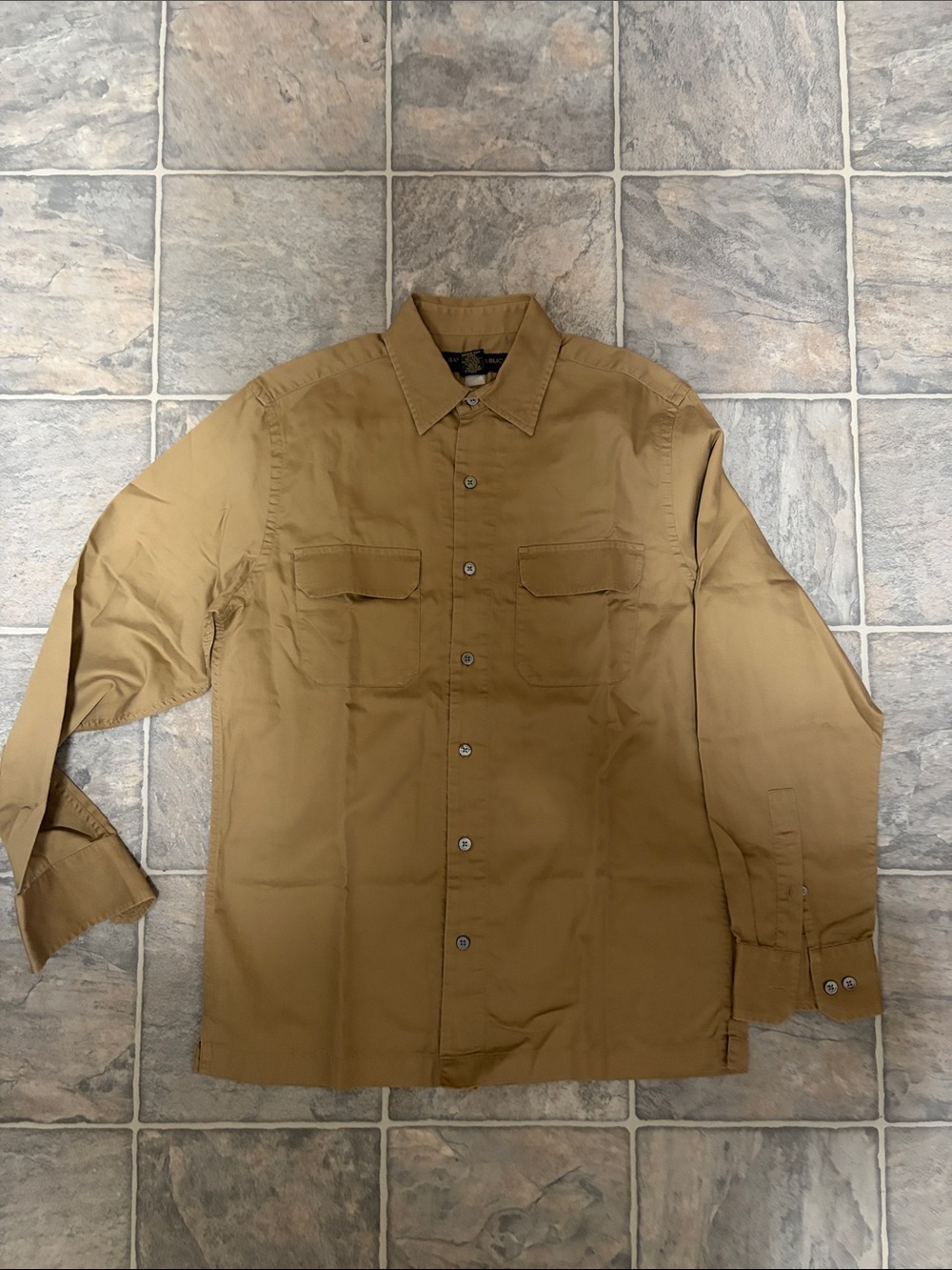 Banana Republic Tan Button-Front Shirt Jacket